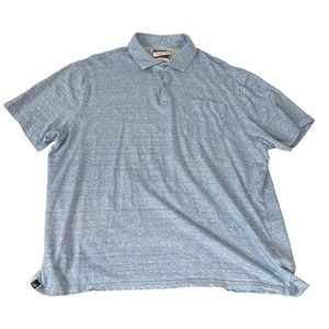 Johnnie O Polo Shirt Adult Extra Large Blue Polo Linen Blend Golf Preppy Mens XL